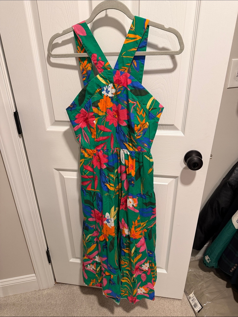 JCrew Green Floral One-Piece Jumper Dress
